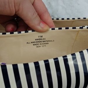 Nine West Shoes - Nine West | Navy White Striped Pointed Flats 11 Nine West Shoes - Nine West | Navy White Striped Pointed Flats 11